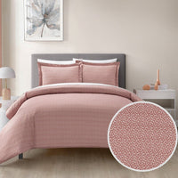 Chic Home Tyson 3 Piece Spotted Print Duvet Cover Set Blush