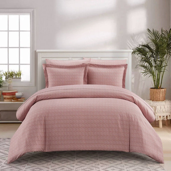 Chic Home Tyson 7 Piece Spotted Print Duvet Cover Set Blush