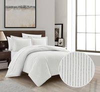 Chic Home Wesley 3 Piece Striped Duvet Cover Set
