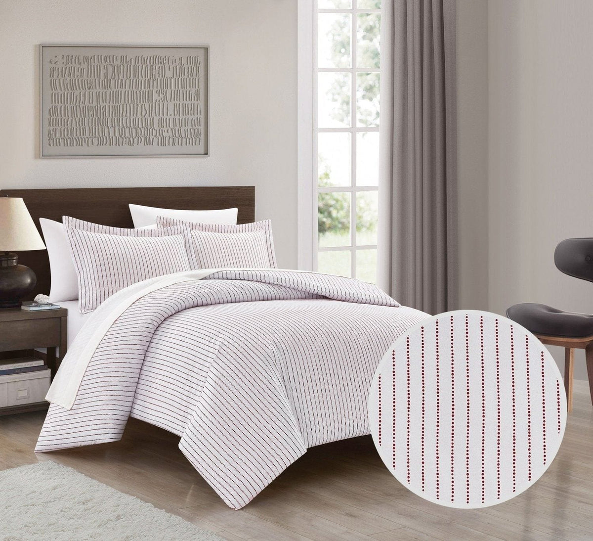 Chic Home Wesley 3 Piece Striped Duvet Cover Set