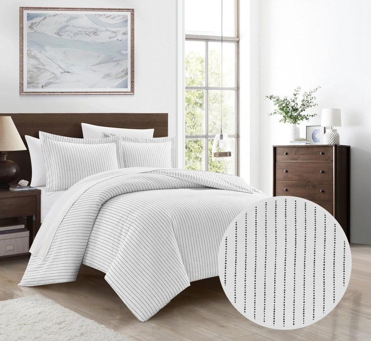 Chic Home Wesley 3 Piece Striped Duvet Cover Set
