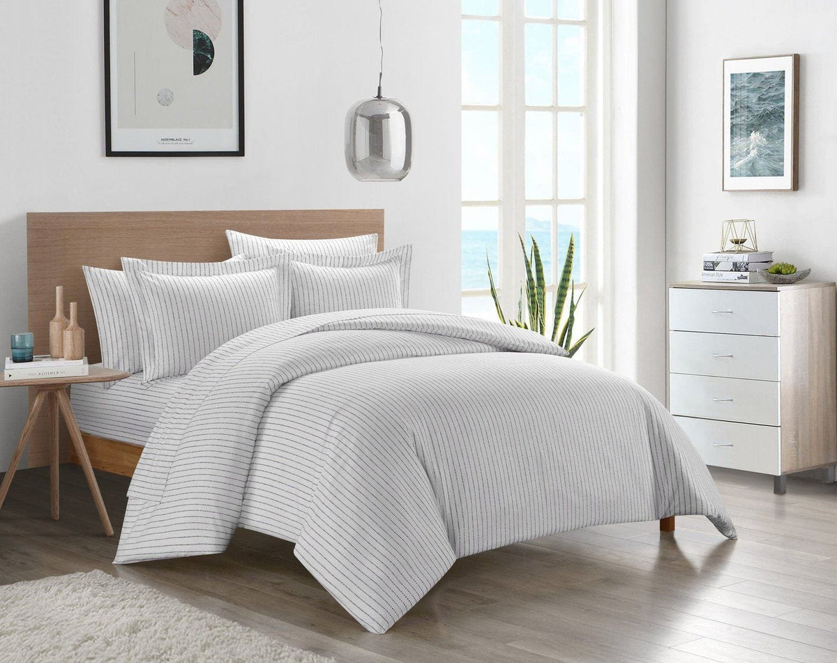 Chic Home Wesley 7 Piece Striped Duvet Cover Set