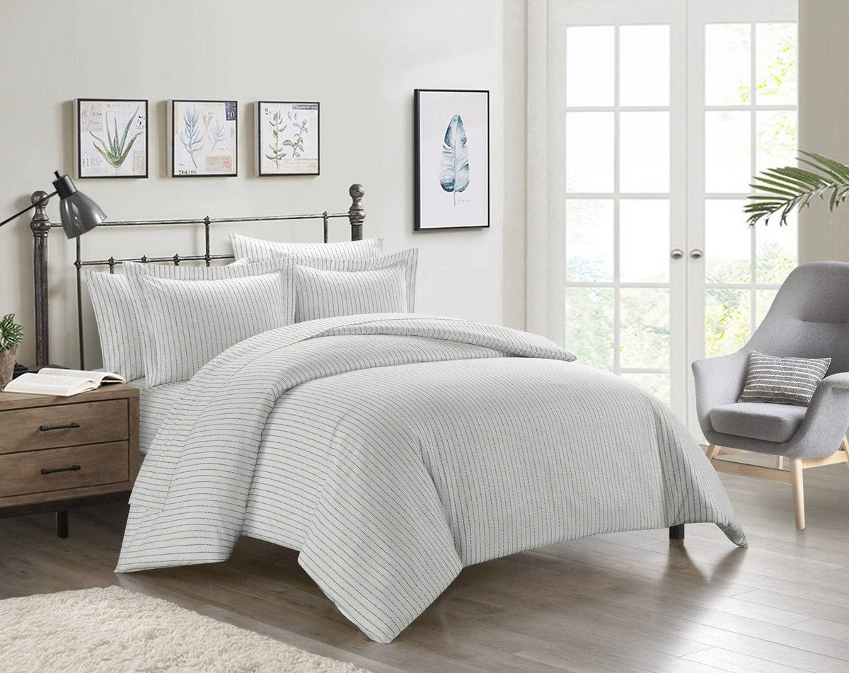 Chic Home Wesley 7 Piece Striped Duvet Cover Set