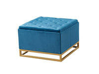 Iconic Home Adeline Velvet Storage Ottoman