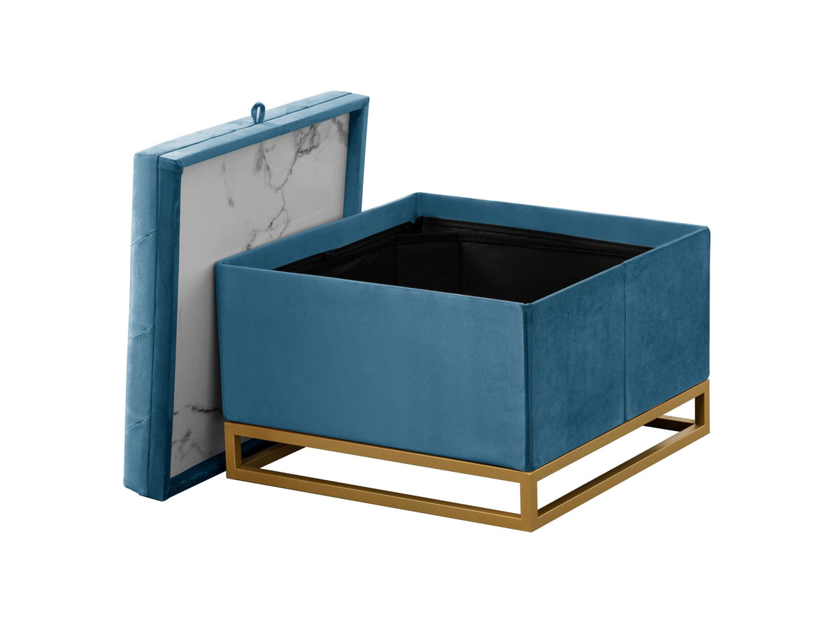 Iconic Home Adeline Velvet Storage Ottoman