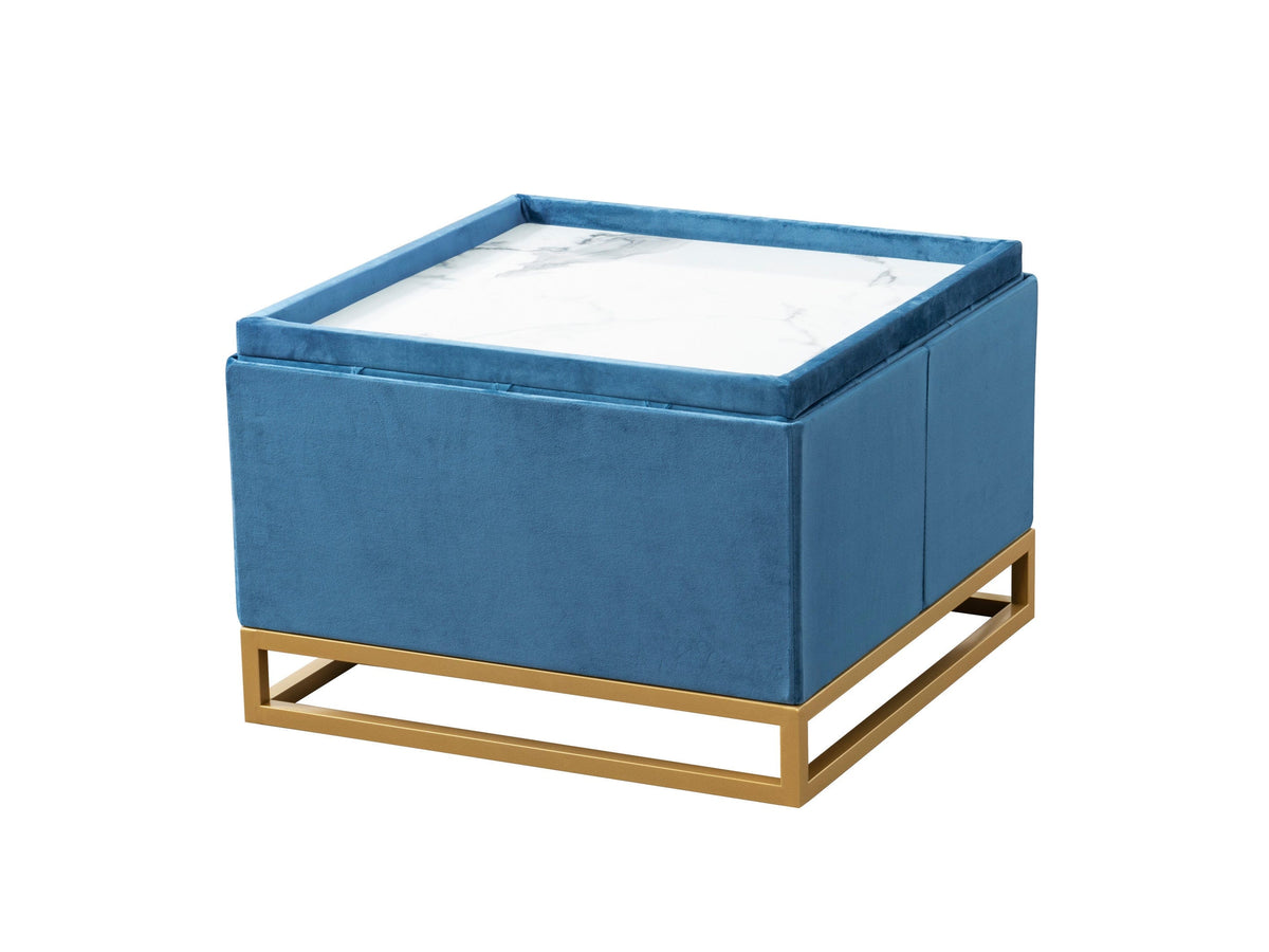 Iconic Home Adeline Velvet Storage Ottoman
