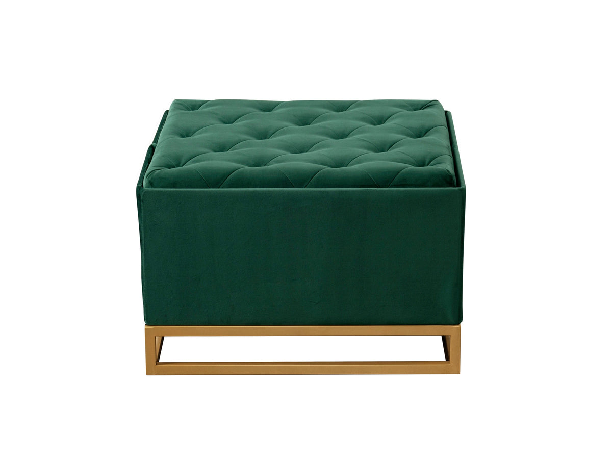Iconic Home Adeline Velvet Storage Ottoman