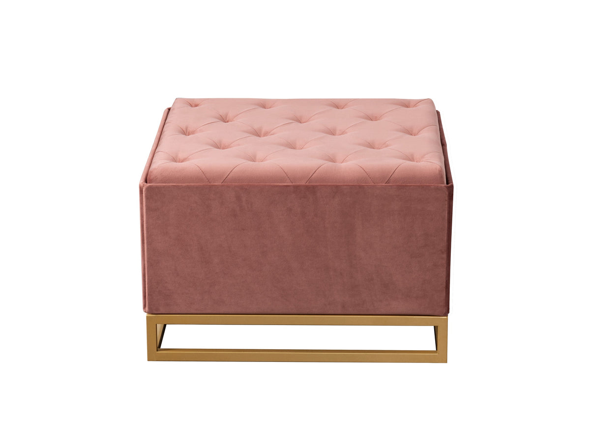 Iconic Home Adeline Velvet Storage Ottoman