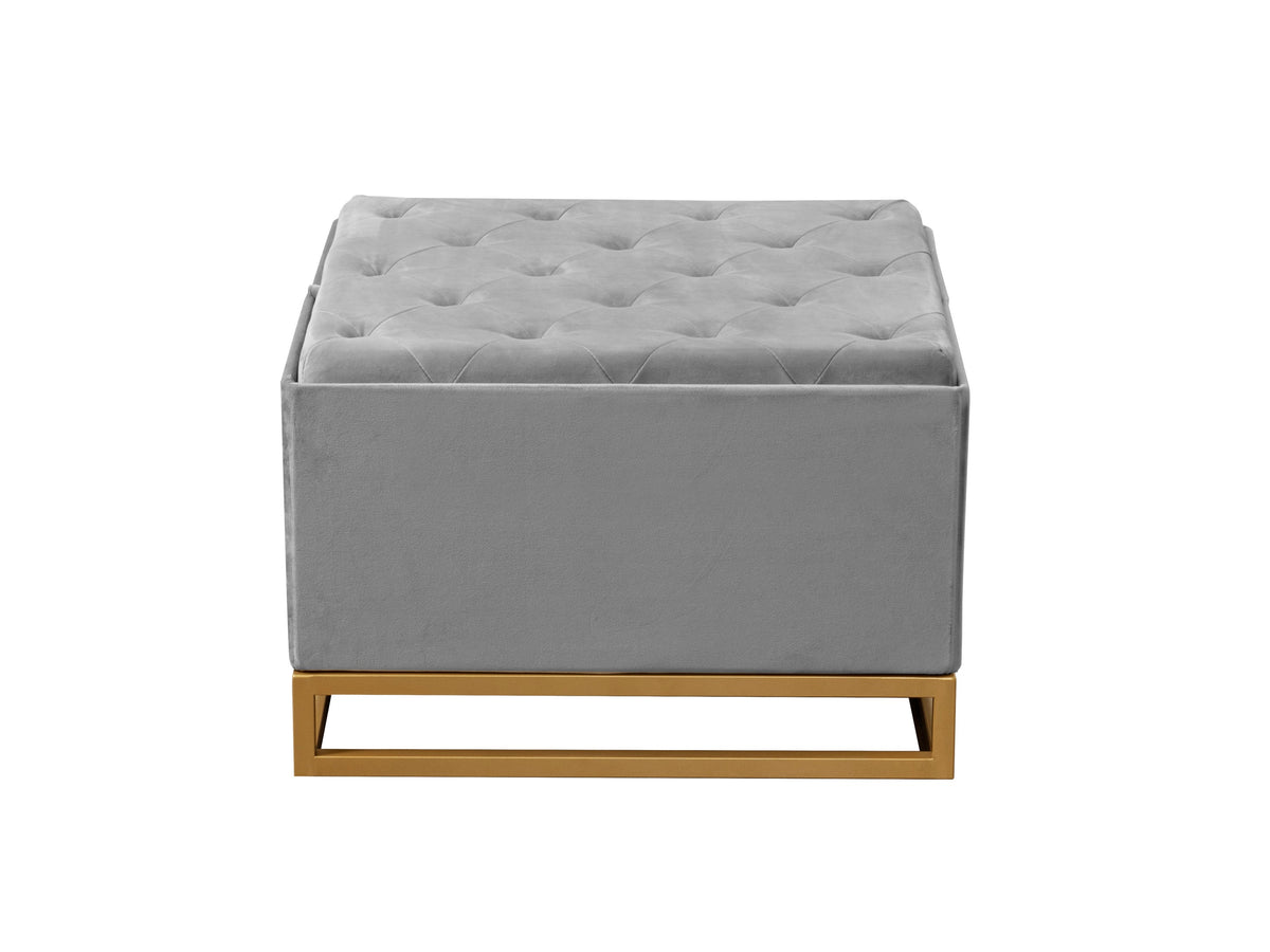Iconic Home Adeline Velvet Storage Ottoman