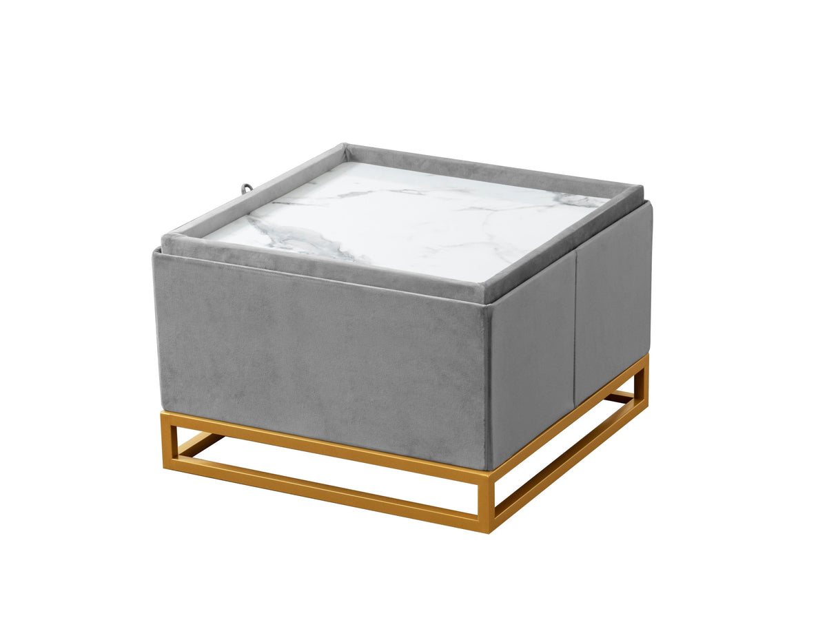 Iconic Home Adeline Velvet Storage Ottoman