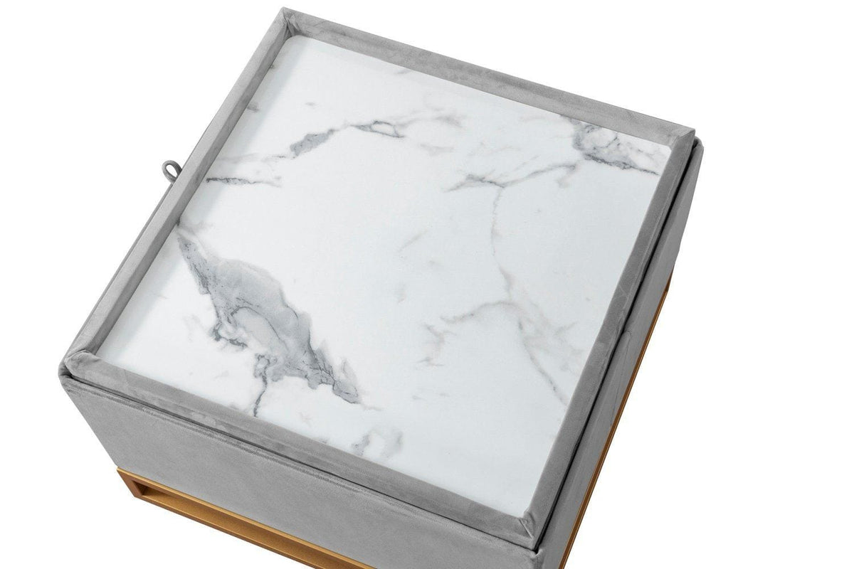 Iconic Home Adeline Velvet Storage Ottoman