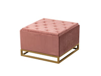 Iconic Home Adeline Velvet Storage Ottoman
