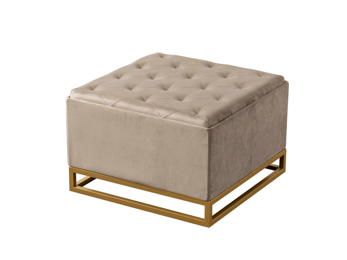 Iconic Home Adeline Velvet Storage Ottoman
