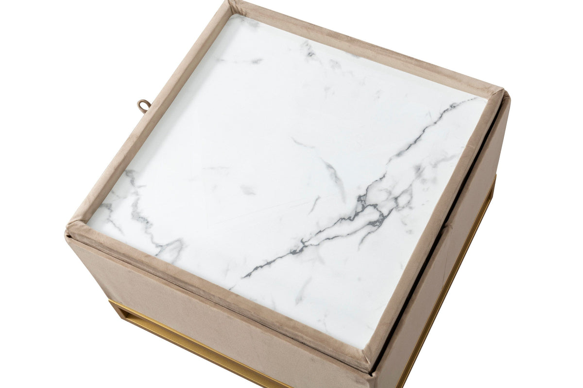 Iconic Home Adeline Velvet Storage Ottoman