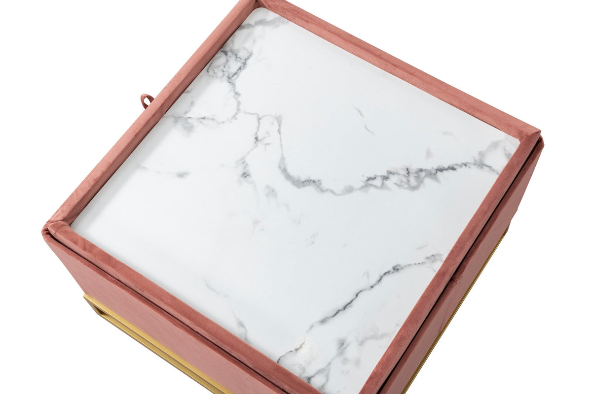 Iconic Home Adeline Velvet Storage Ottoman