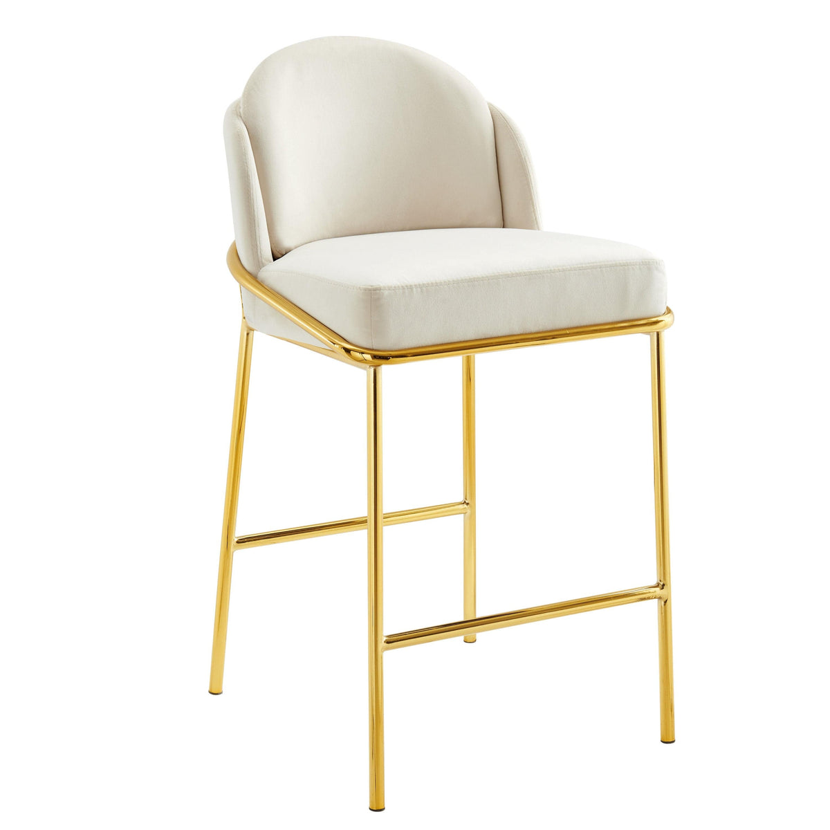 Iconic Home Anabel Velvet Counter Stool