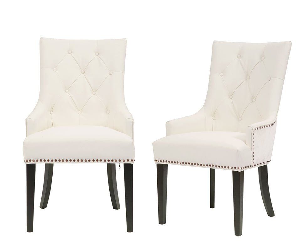 Iconic Home Cadence Faux Leather Velvet Dining Chair Set of 2