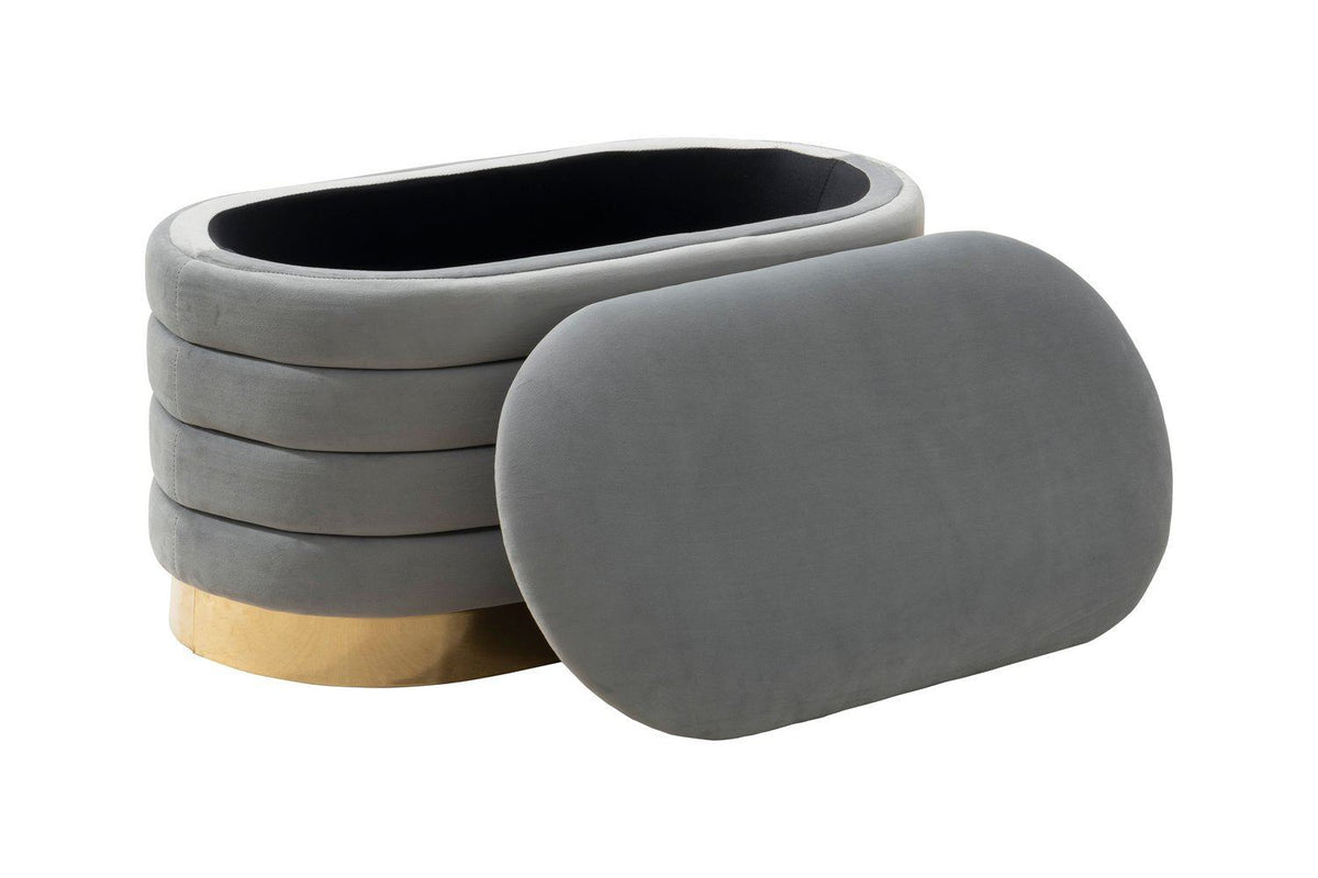 Iconic Home Cave Velvet Storage Bench