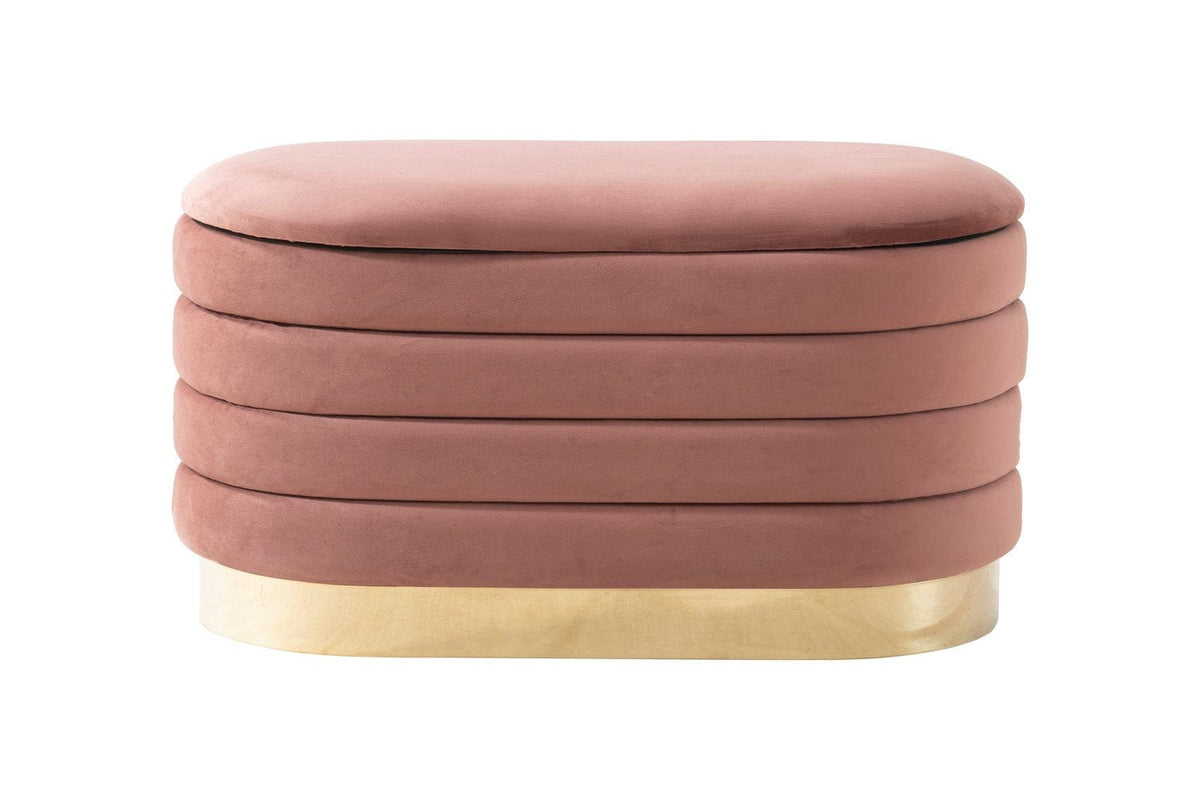 Iconic Home Cave Velvet Storage Bench