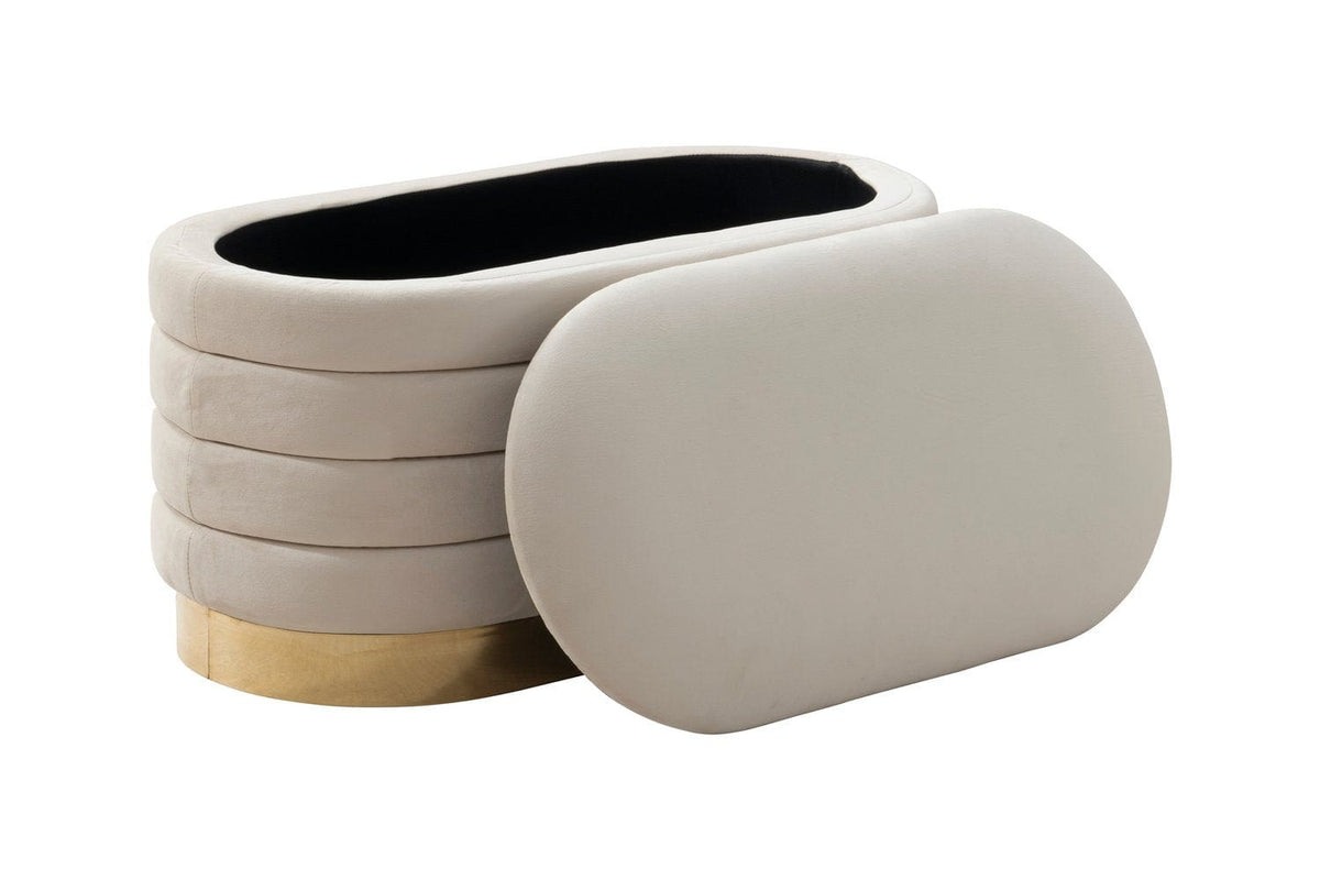 Iconic Home Cave Velvet Storage Bench