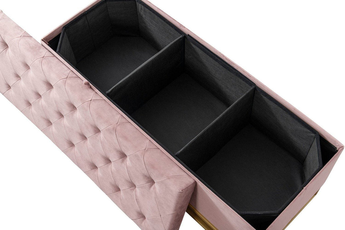 Iconic Home Kadiri Velvet Storage Bench