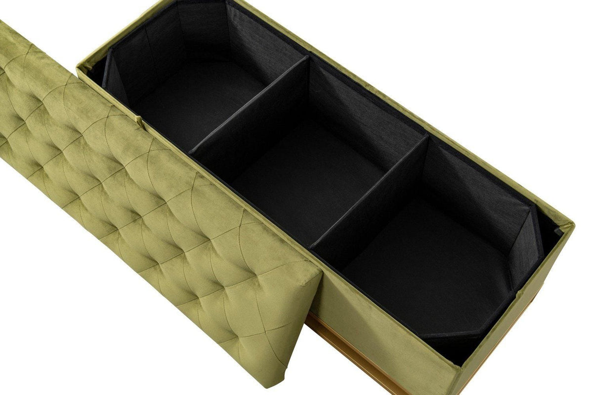 Iconic Home Kadiri Velvet Storage Bench