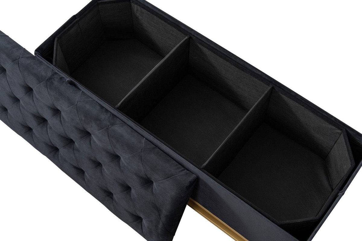 Iconic Home Kadiri Velvet Storage Bench