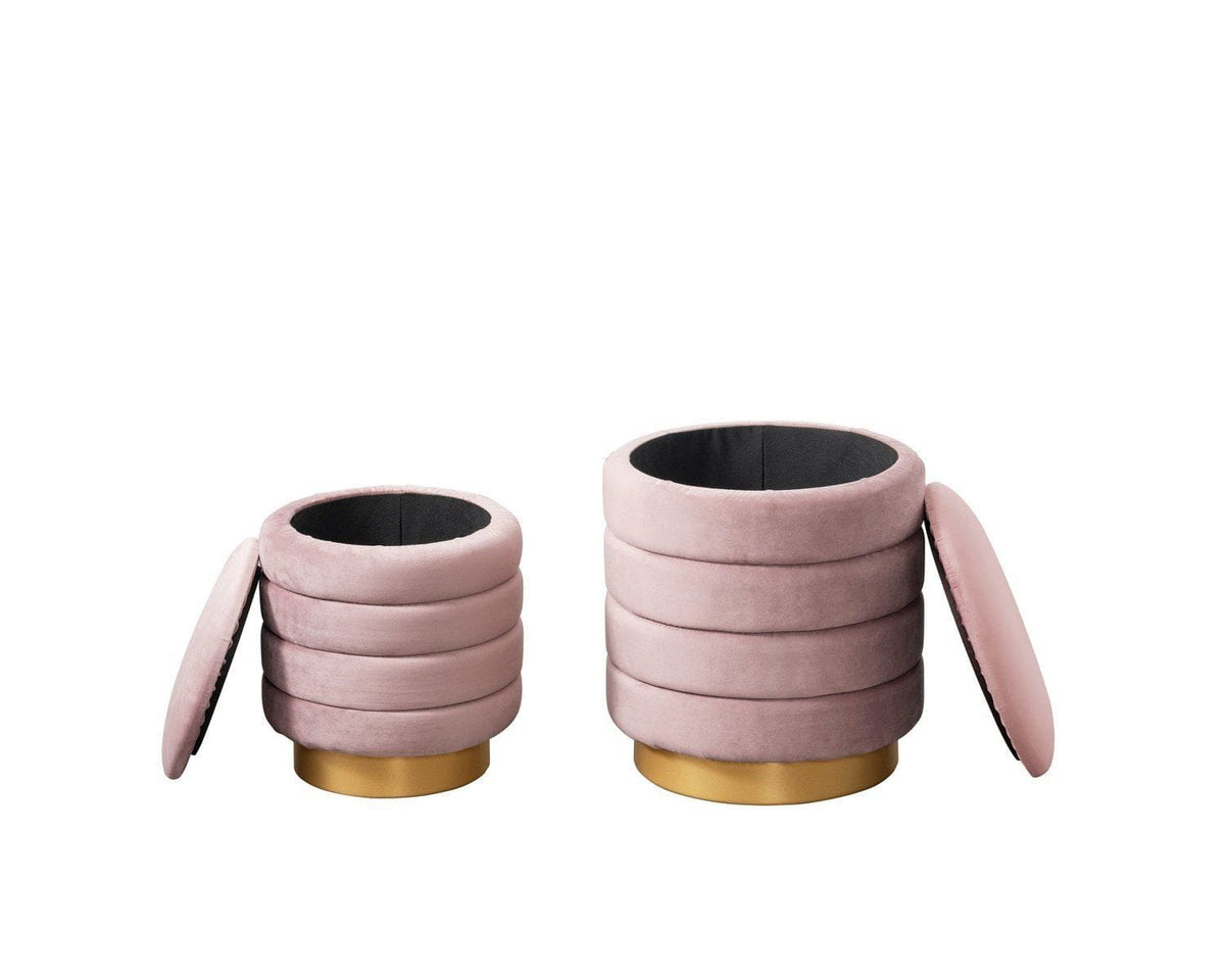 Iconic Home Koah 2 Piece Nesting Storage Ottoman Set