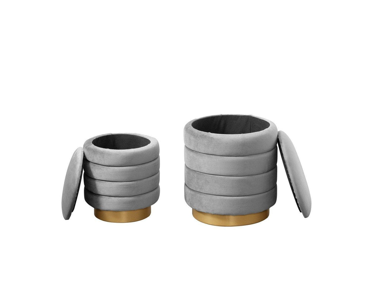 Iconic Home Koah 2 Piece Nesting Storage Ottoman Set