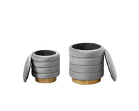 Iconic Home Koah 2 Piece Nesting Storage Ottoman Set