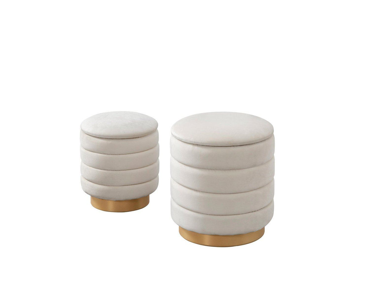 Iconic Home Koah 2 Piece Nesting Storage Ottoman Set