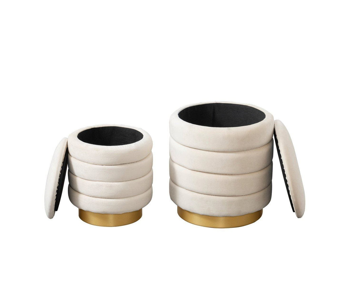 Iconic Home Koah 2 Piece Nesting Storage Ottoman Set