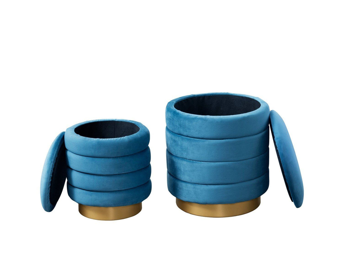 Iconic Home Koah 2 Piece Nesting Storage Ottoman Set