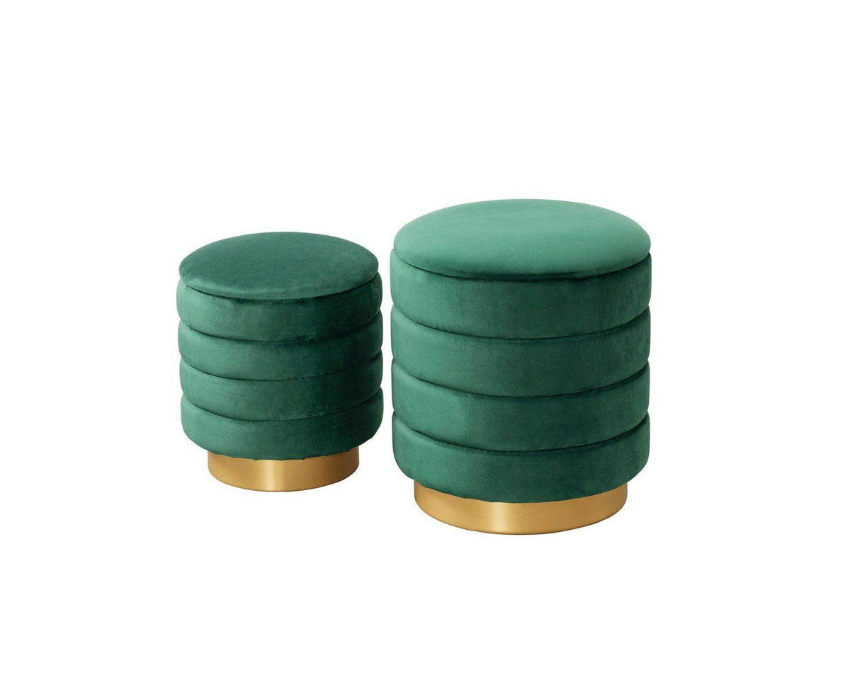 Iconic Home Koah 2 Piece Nesting Storage Ottoman Set