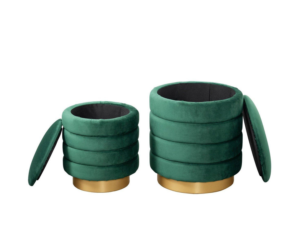 Iconic Home Koah 2 Piece Nesting Storage Ottoman Set