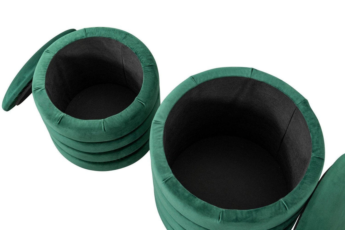 Iconic Home Koah 2 Piece Nesting Storage Ottoman Set