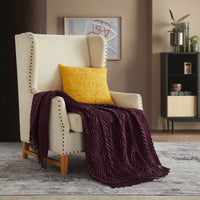 NY&C Home Foremost Ruched Throw Blanket Purple