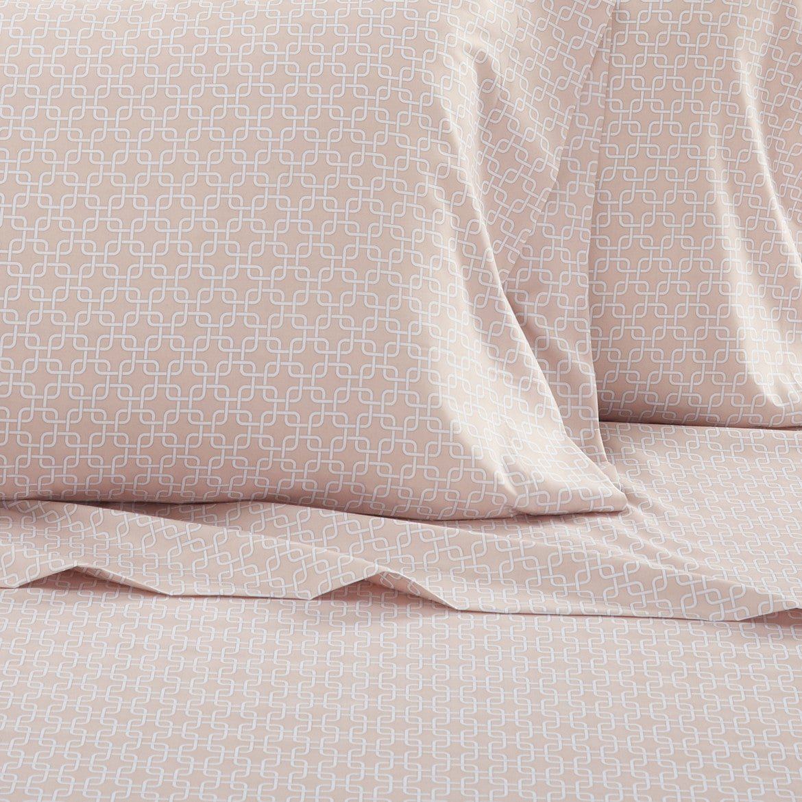 NY&C Home Lucille 4 Piece Geometric Pattern Sheet Set