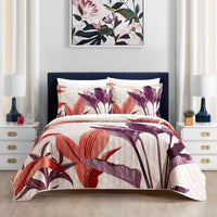 NY&C Home Trident 3 Piece Floral Quilt Set Queen