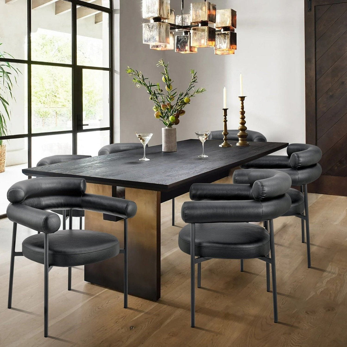 Iconic Home Trousdale Faux Leather Dining Chair Black
