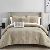 Chic Home Adaline 9 Piece Embroidered Comforter Set Beige