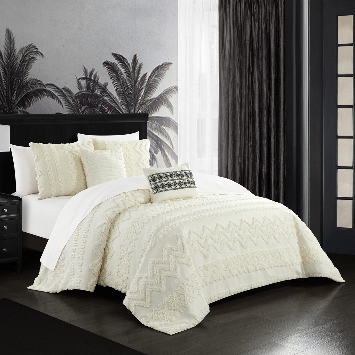 Chic Home Addison 5 Piece Jacquard Comforter Set