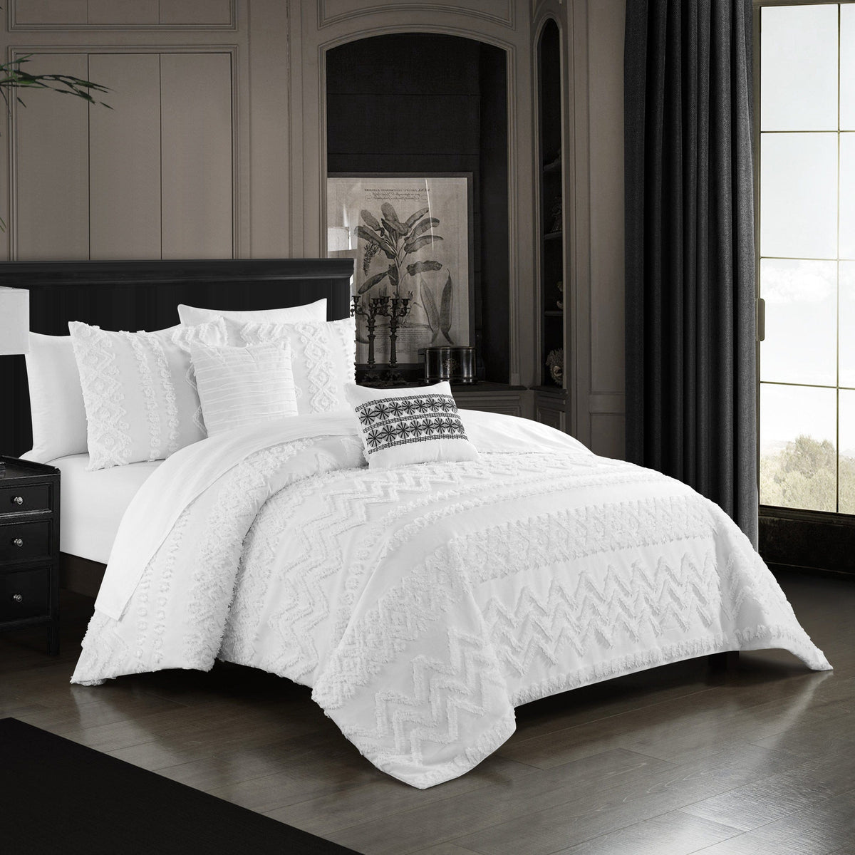 Chic Home Addison 5 Piece Jacquard Comforter Set