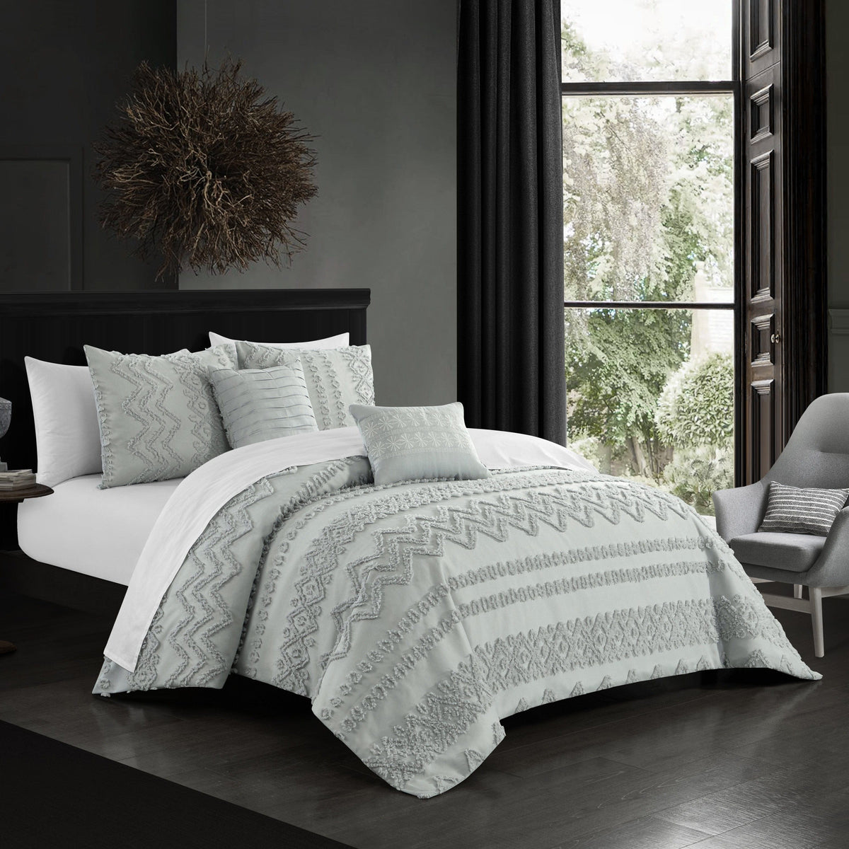 Chic Home Addison 5 Piece Jacquard Comforter Set