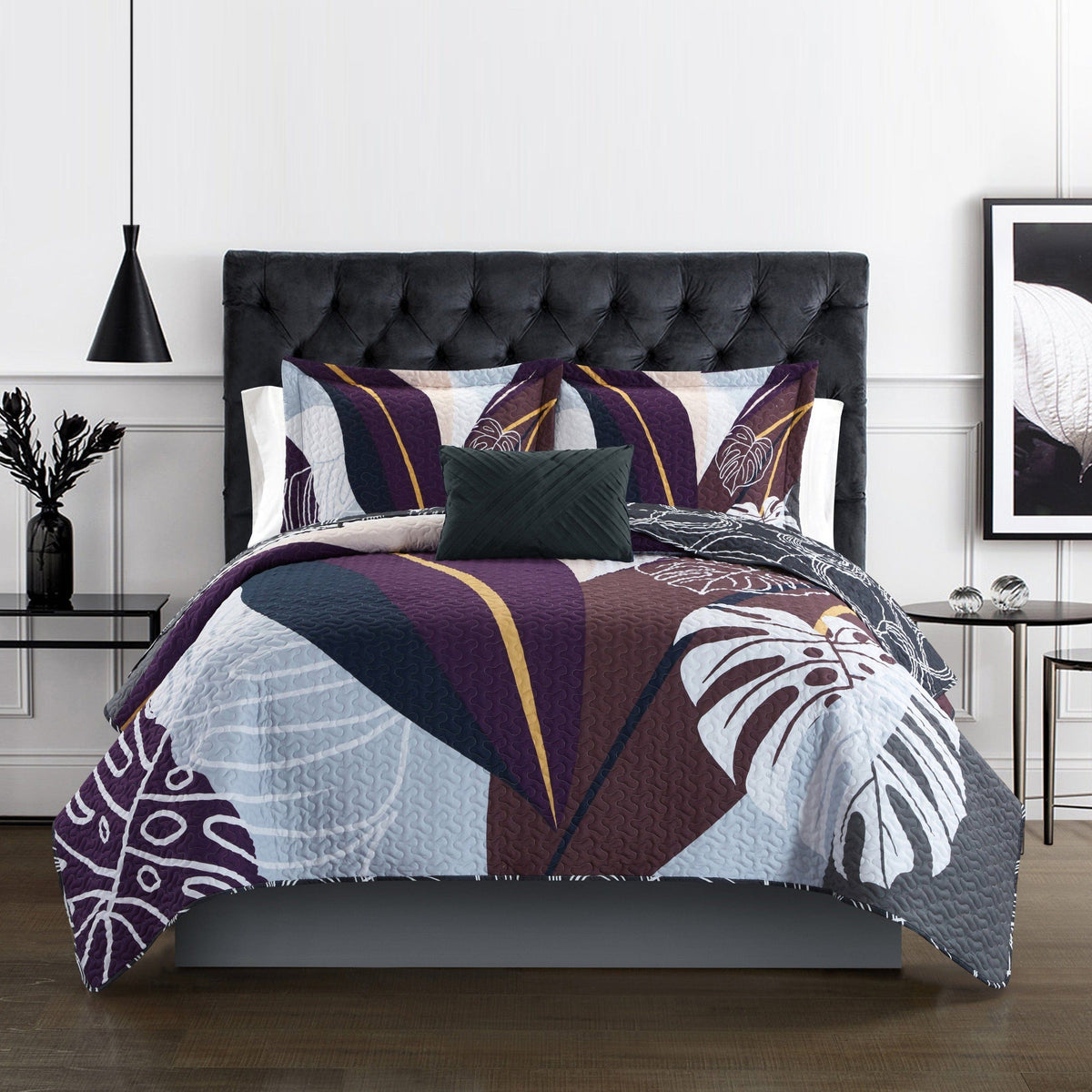 Chic Home Aello 8 Piece Floral Quilt Set Twin