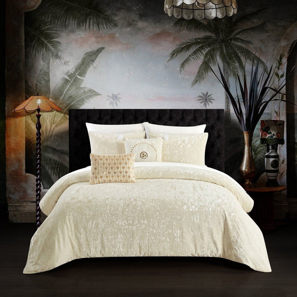 Chic Home Alianna 9 Piece Velvet Comforter Set Beige