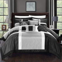 Chic Home Alleta 7 Piece Patchwork Comforter Set Grey