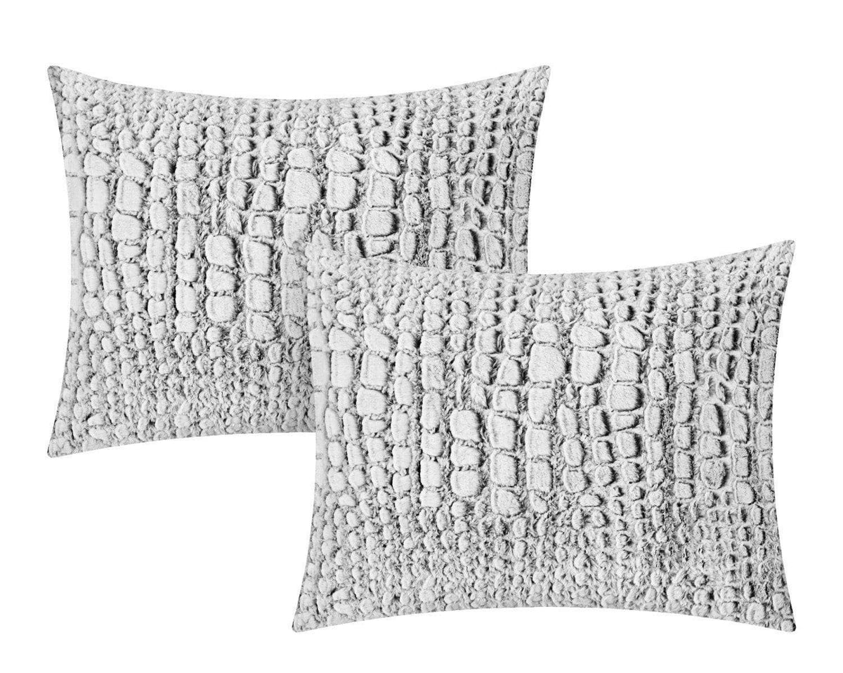 Chic Home Alligator 3 Piece Faux Fur Comforter Set