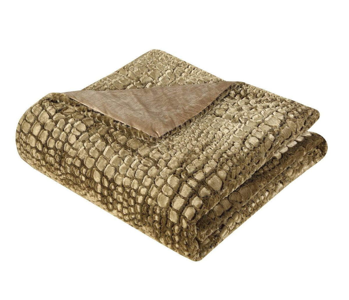 Chic Home Alligator 3 Piece Faux Fur Comforter Set