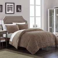 Chic Home Alligator 7 Piece Faux Fur Comforter Set Brown